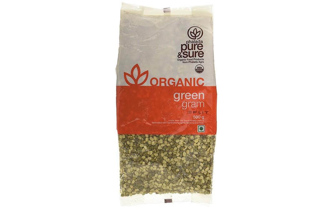 Pure & Sure Organic Green Gram Split    Pack  500 grams